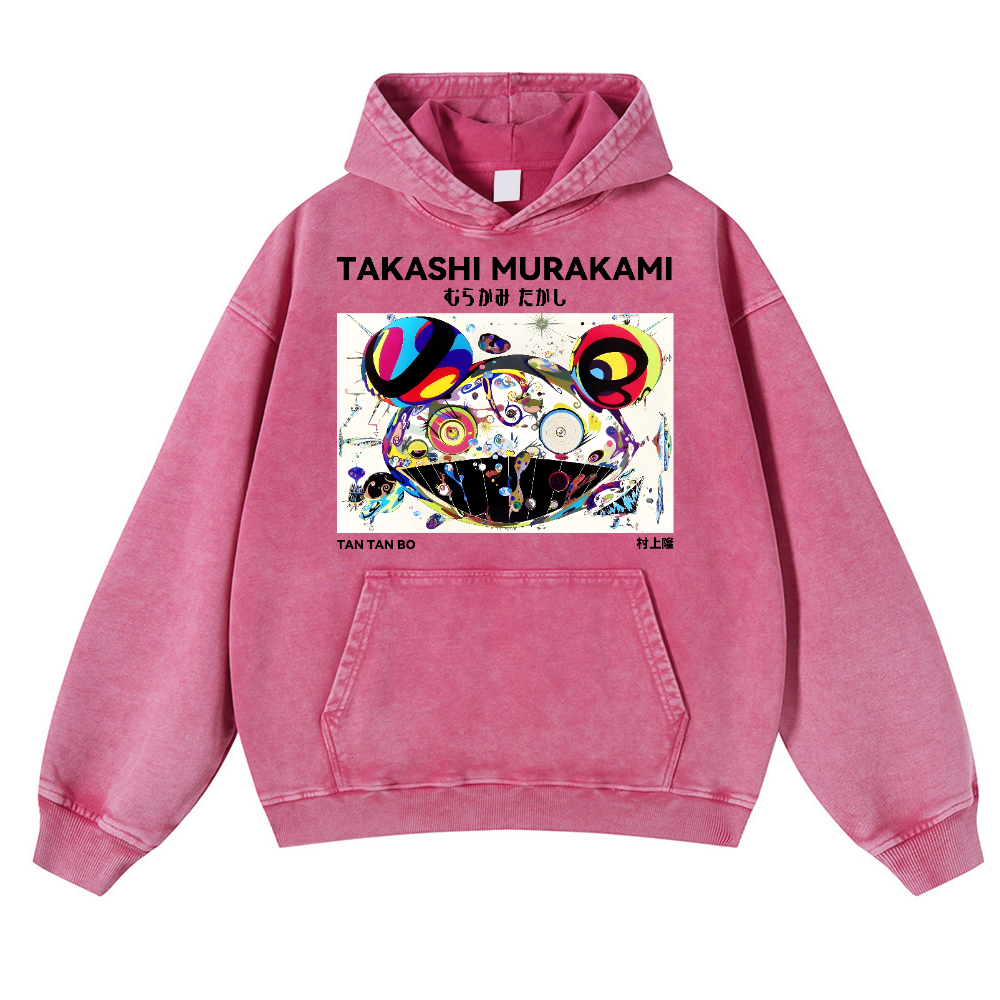 Japan Sunflower Panda TM Vintage Washed Thick Cotton Hoodie