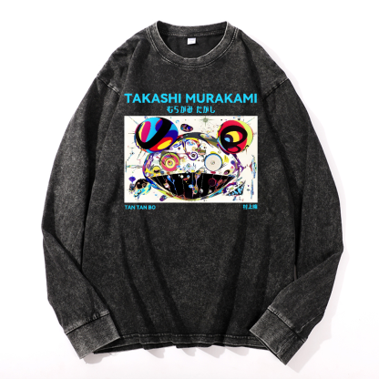 Japan Sunflower Panda TM Vintage Cotton Wash Long-sleeve T-shirt