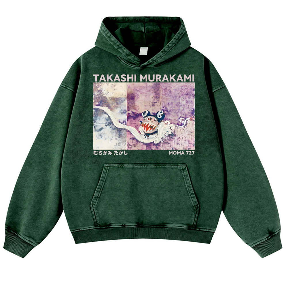 Japan Sunflower Panda TM Vintage Washed Thick Cotton Hoodie