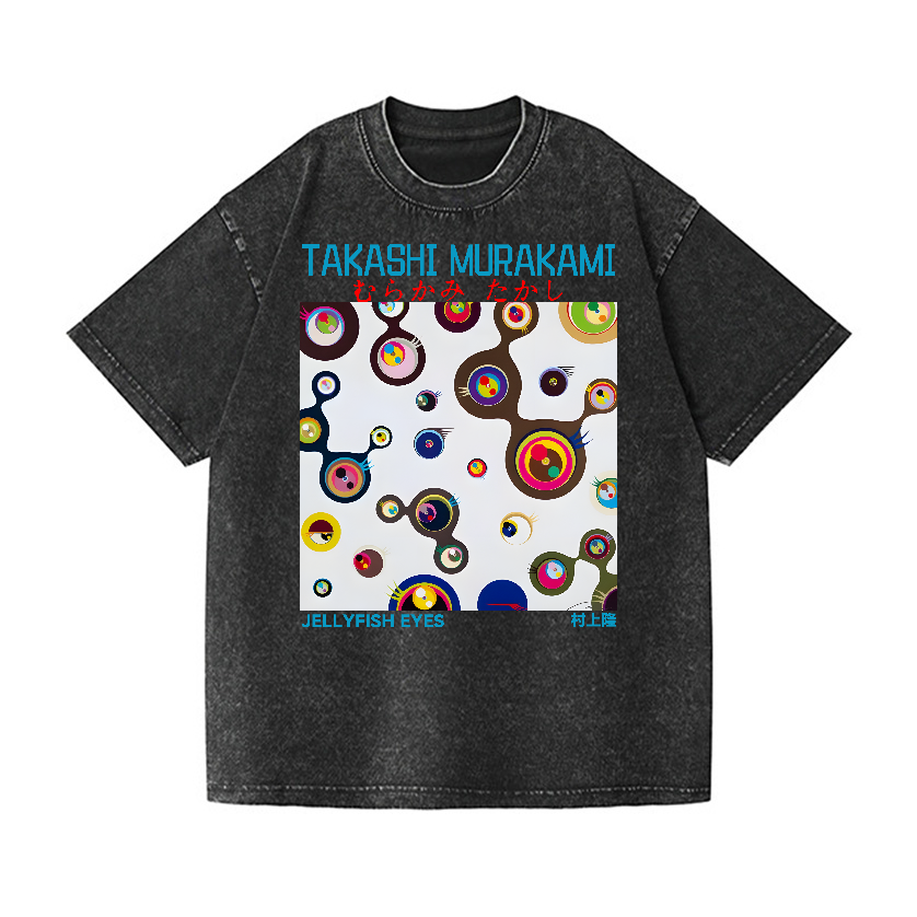 Jellyfish Eyes TM Vintage Wash Japanese Design T-Shirt