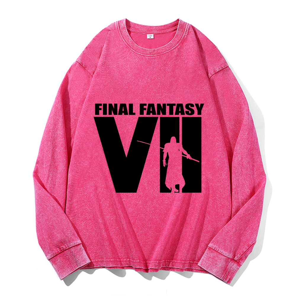 Final Fantasy Vintage Cotton Wash Crewneck Sweatshirt