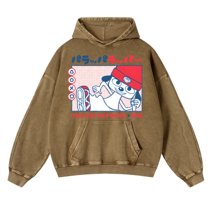 PaRappa the Rapper Vintage Washed Thick Cotton Hoodie