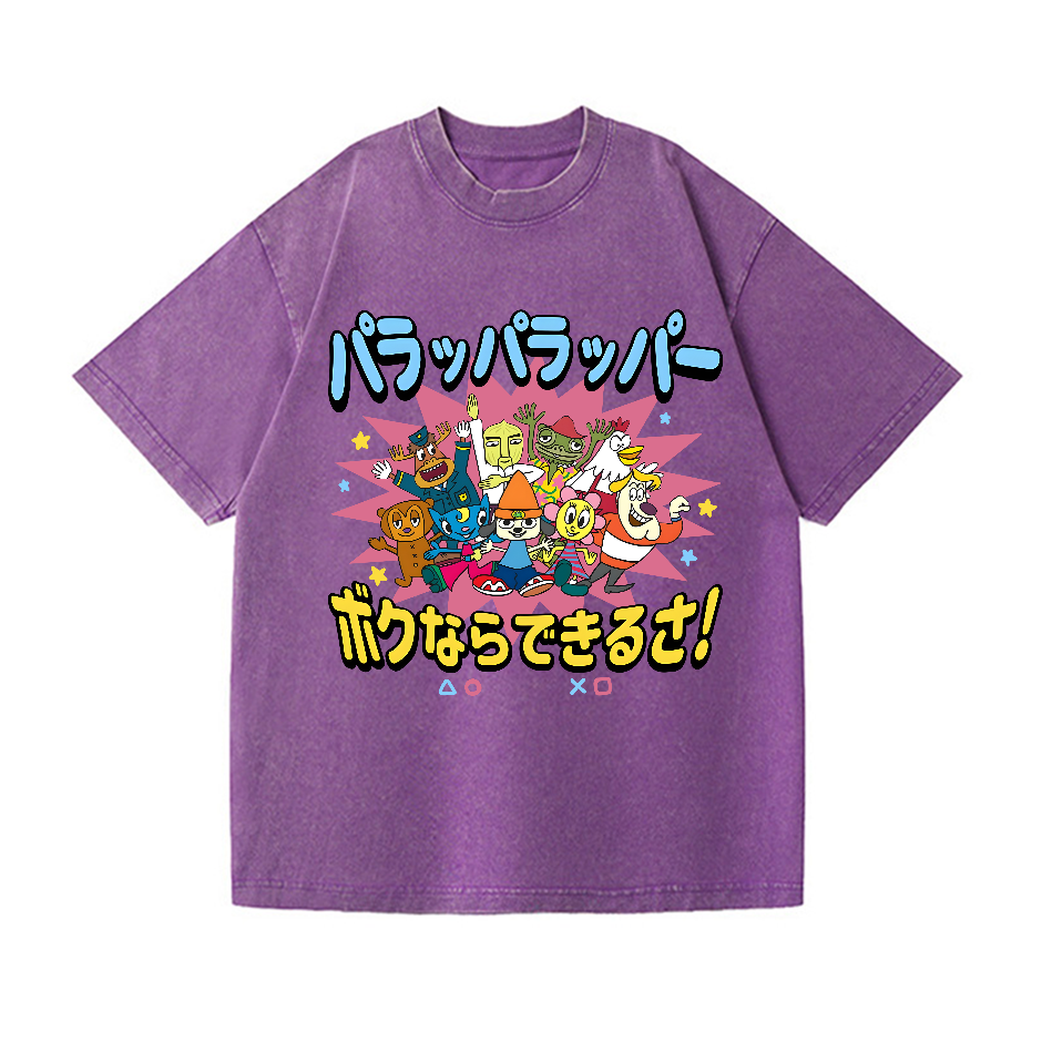 PaRappa the Rapper Vintage Wash Japanese Design T-Shirt