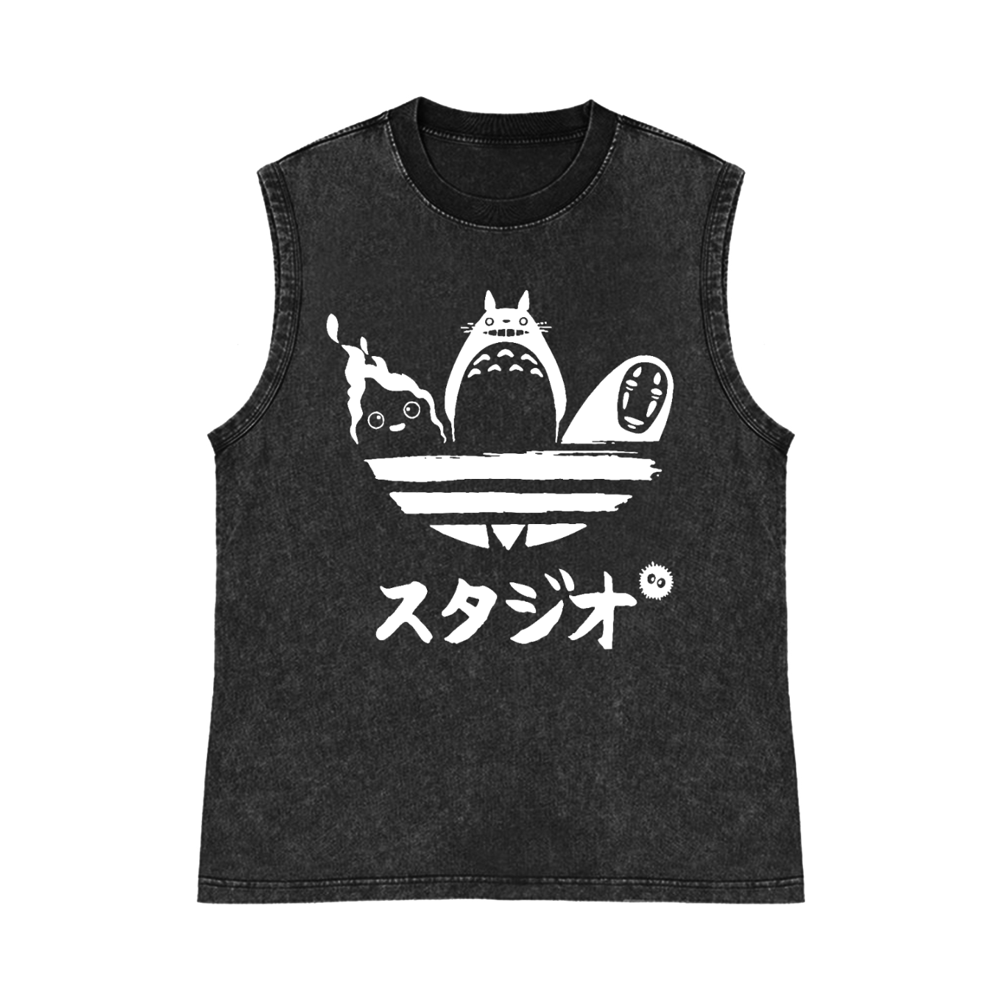 Ghibli Pure Cotton Wash-Dyed Sleeveless Tank Top