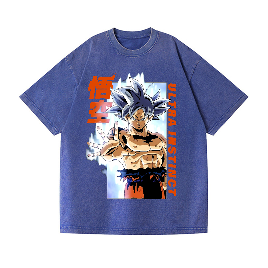 Dragon Ball Son Goku Ultra Instinct Vintage Wash Japanese Design T-Shirt