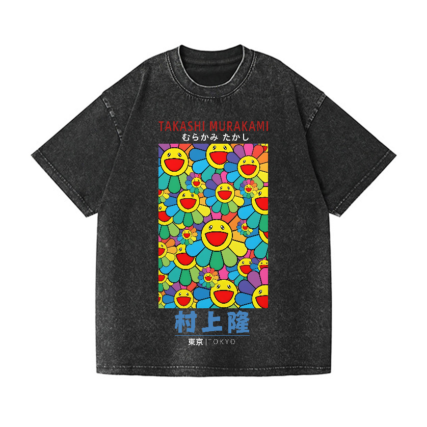 Flower TM Vintage Wash Japanese Design T-Shirt