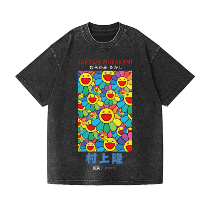 Flower TM Vintage Wash Japanese Design T-Shirt