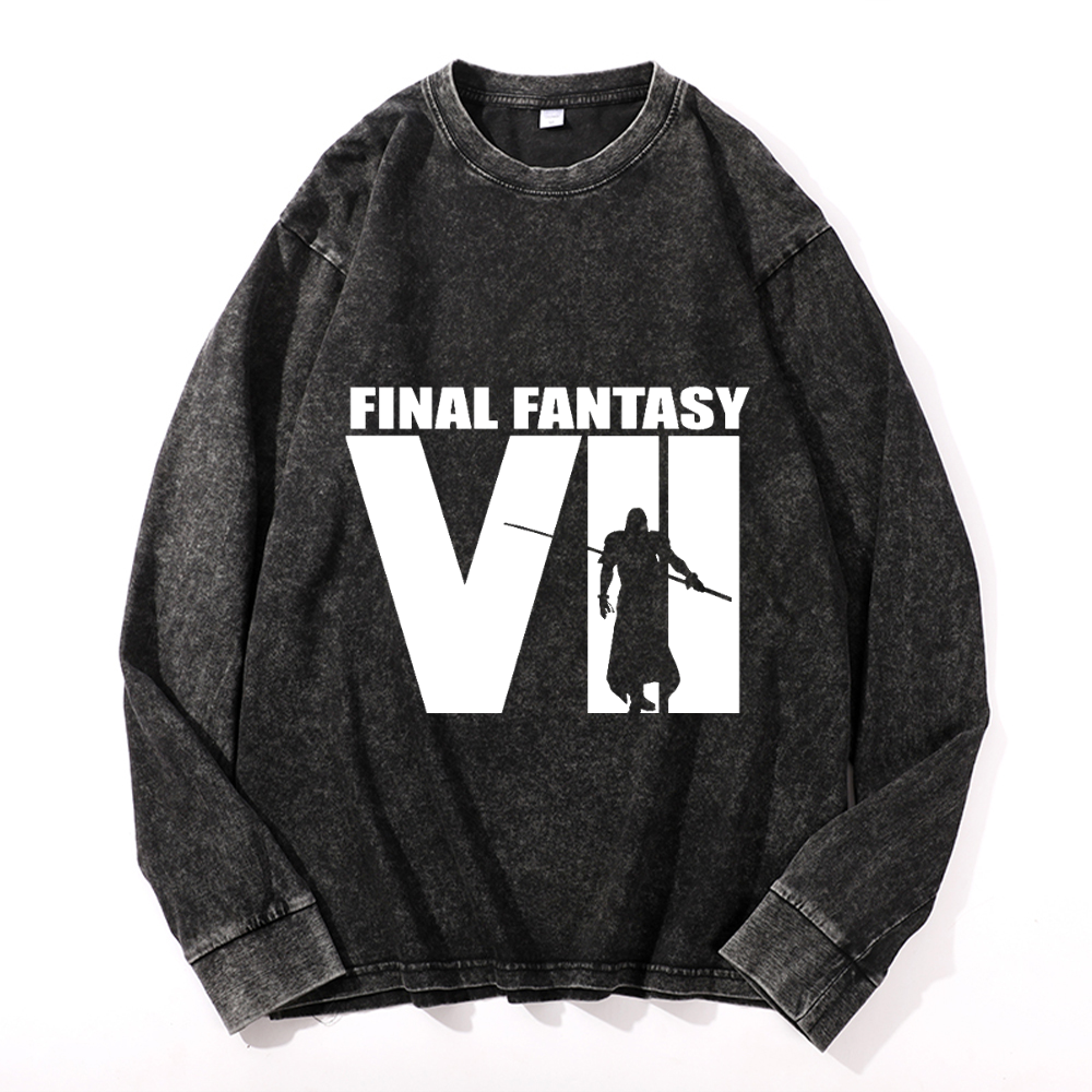 Final Fantasy Vintage Cotton Wash Crewneck Sweatshirt