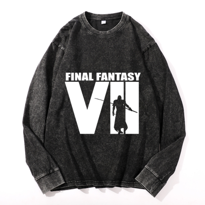 Final Fantasy Vintage Cotton Wash Crewneck Sweatshirt