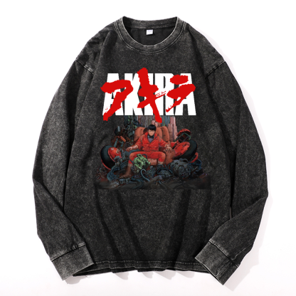 Akira Vintage Cotton Wash Crewneck Sweatshirt