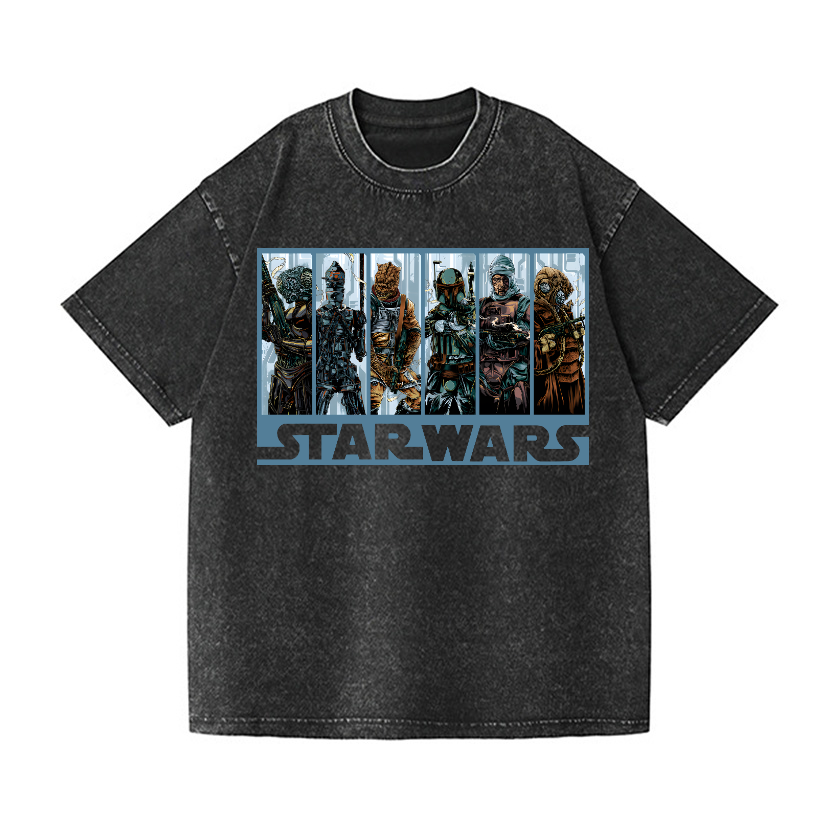 Bounty Hunters Star Wars Vintage Wash Japanese Design T-Shirt