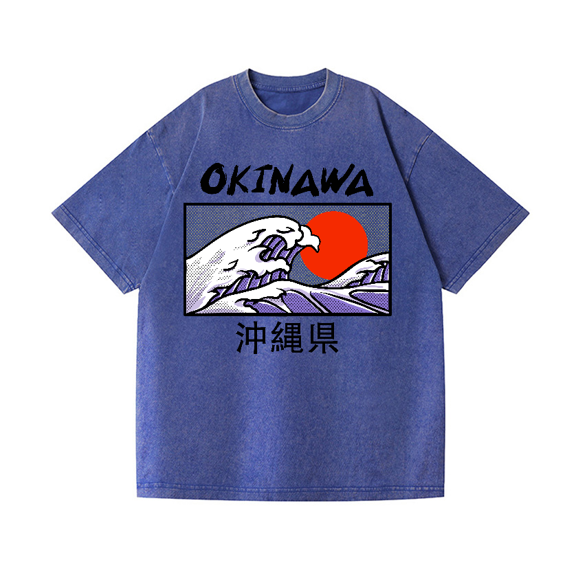 Okinawa Katsushika Hokusai Vintage Wash Japanese Design T-Shirt