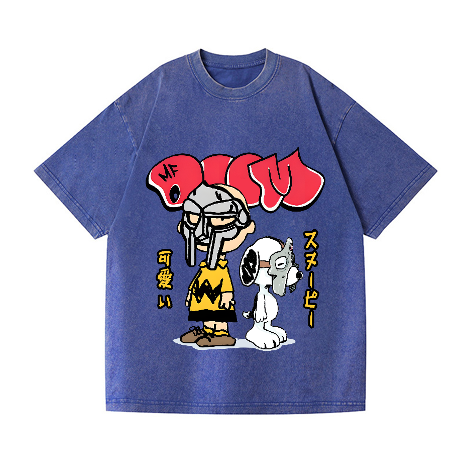 Snoopy MF Doom Vintage Wash Japanese Design T-Shirt