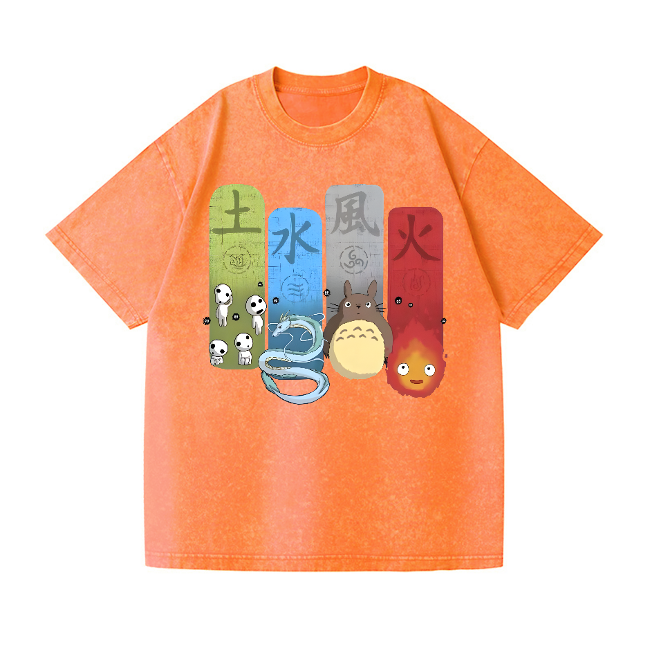 Ghibli Totoro Vintage Wash Japanese Design T-Shirt