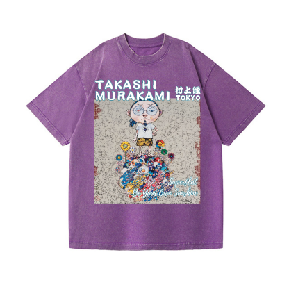 Flower TM Vintage Wash Japanese Design T-Shirt