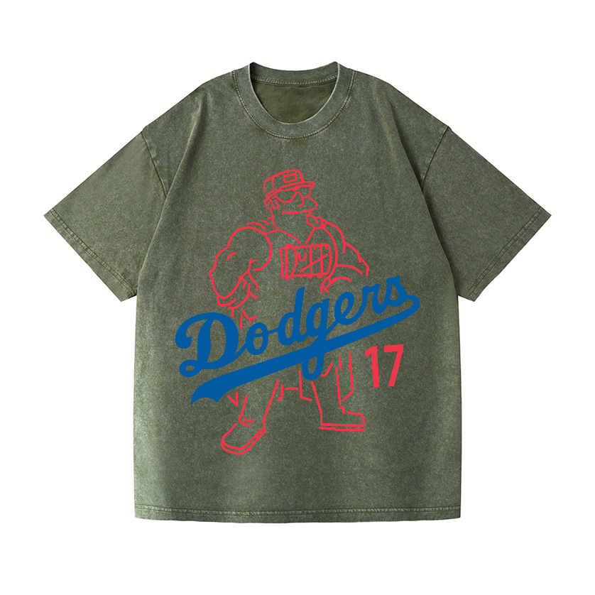 Duffman Dodgers Baseball Vintage Wash Japanese Design T-Shirt