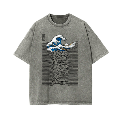 The Wave Vintage Wash Japanese Design T-Shirt