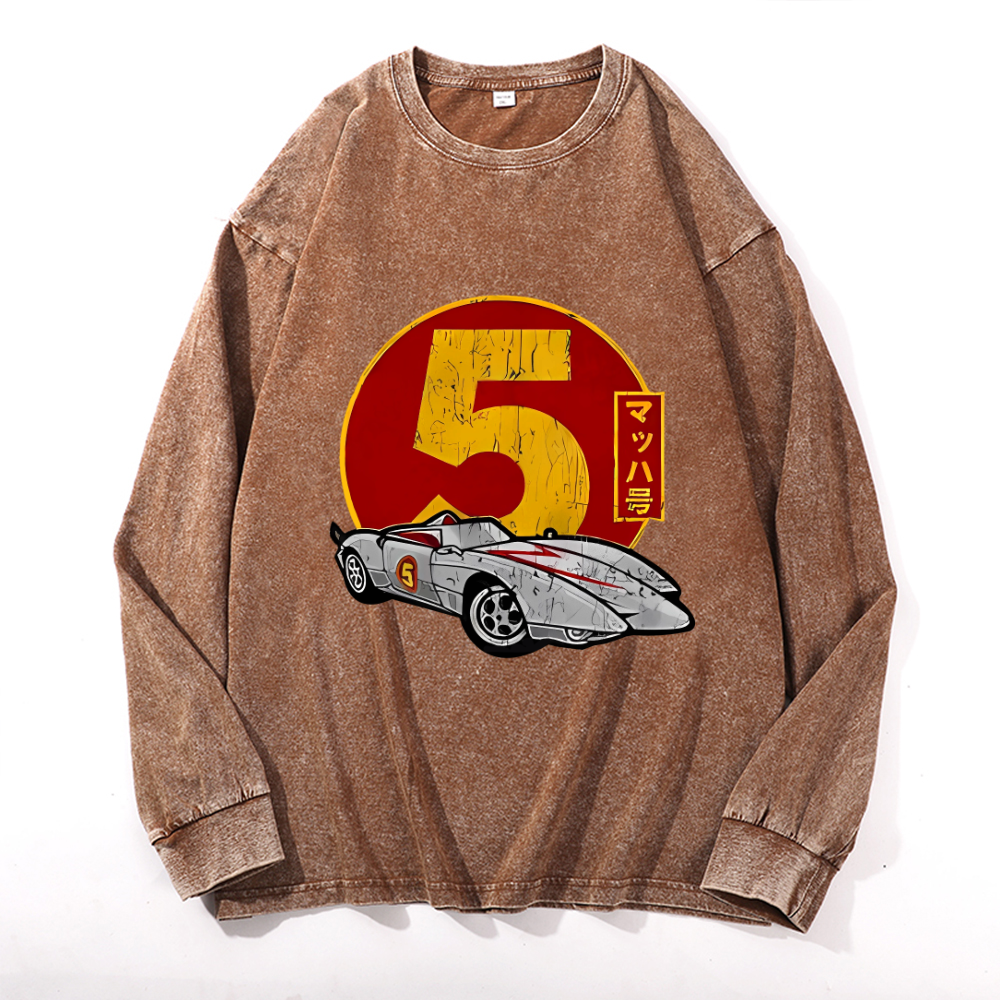 Speed Racer Vintage Cotton Wash Crewneck Sweatshirt