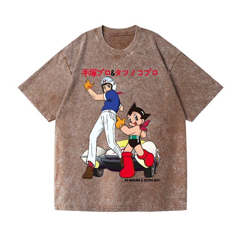 Speed Racer Astro Boy Vintage Wash Japanese Design T-Shirt
