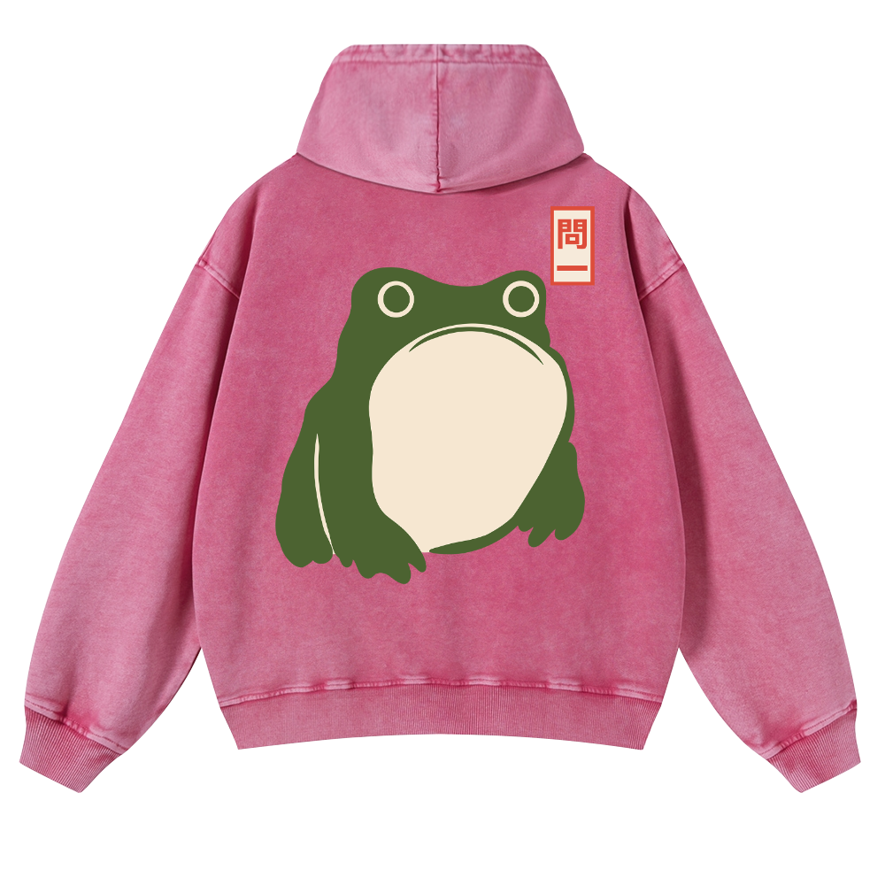 Matsumoto Hoji Frog Vintage Washed Cotton Back Art Hoodie