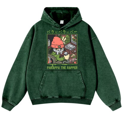 PaRappa the Rapper Vintage Washed Thick Cotton Hoodie