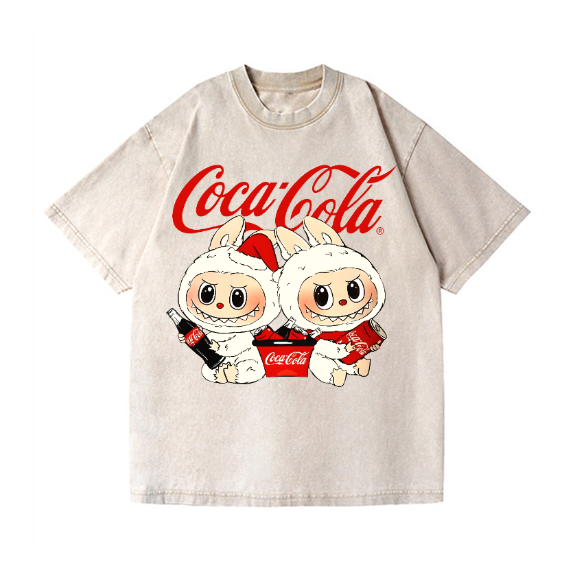Coca Cola Labubu Vintage Wash Japanese Design T-Shirt