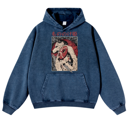 Ghibli Vintage Washed Thick Cotton Hoodie