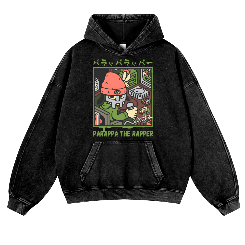 PaRappa the Rapper Vintage Washed Thick Cotton Hoodie