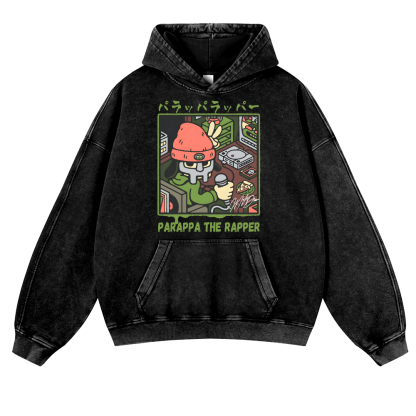 PaRappa the Rapper Vintage Washed Thick Cotton Hoodie