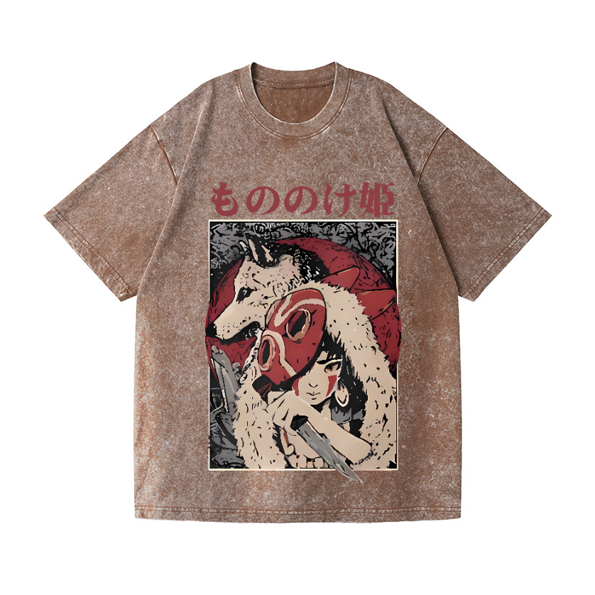 Ghibli Princess Mononoke Vintage Wash Japanese Design T-Shirt
