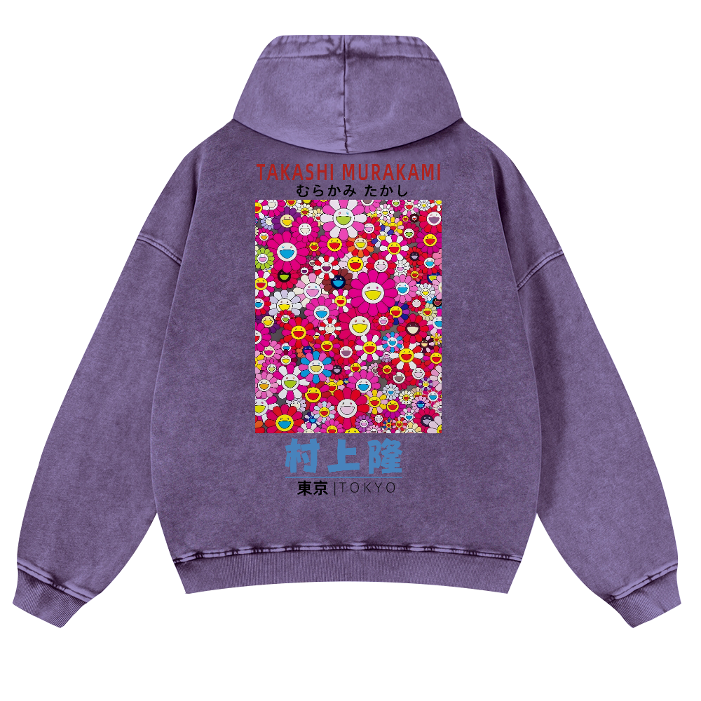 TM Sunflower Vintage Washed Cotton Back Art Hoodie