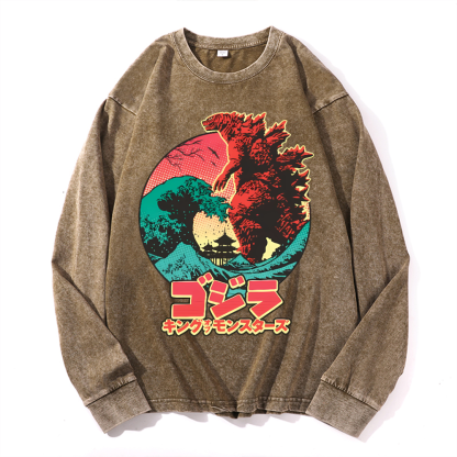 Kaiju Vintage Cotton Wash Crewneck Sweatshirt