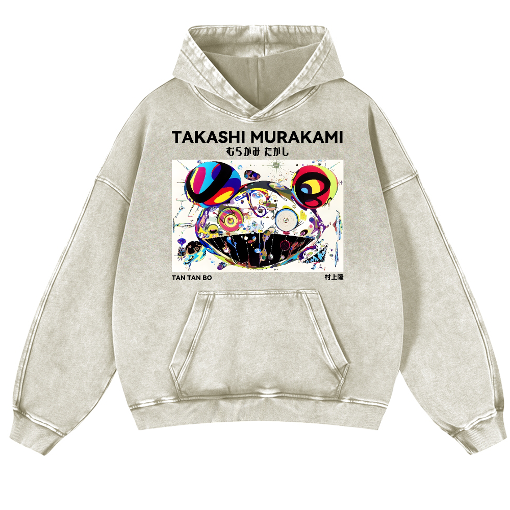 Japan Sunflower Panda TM Vintage Washed Thick Cotton Hoodie