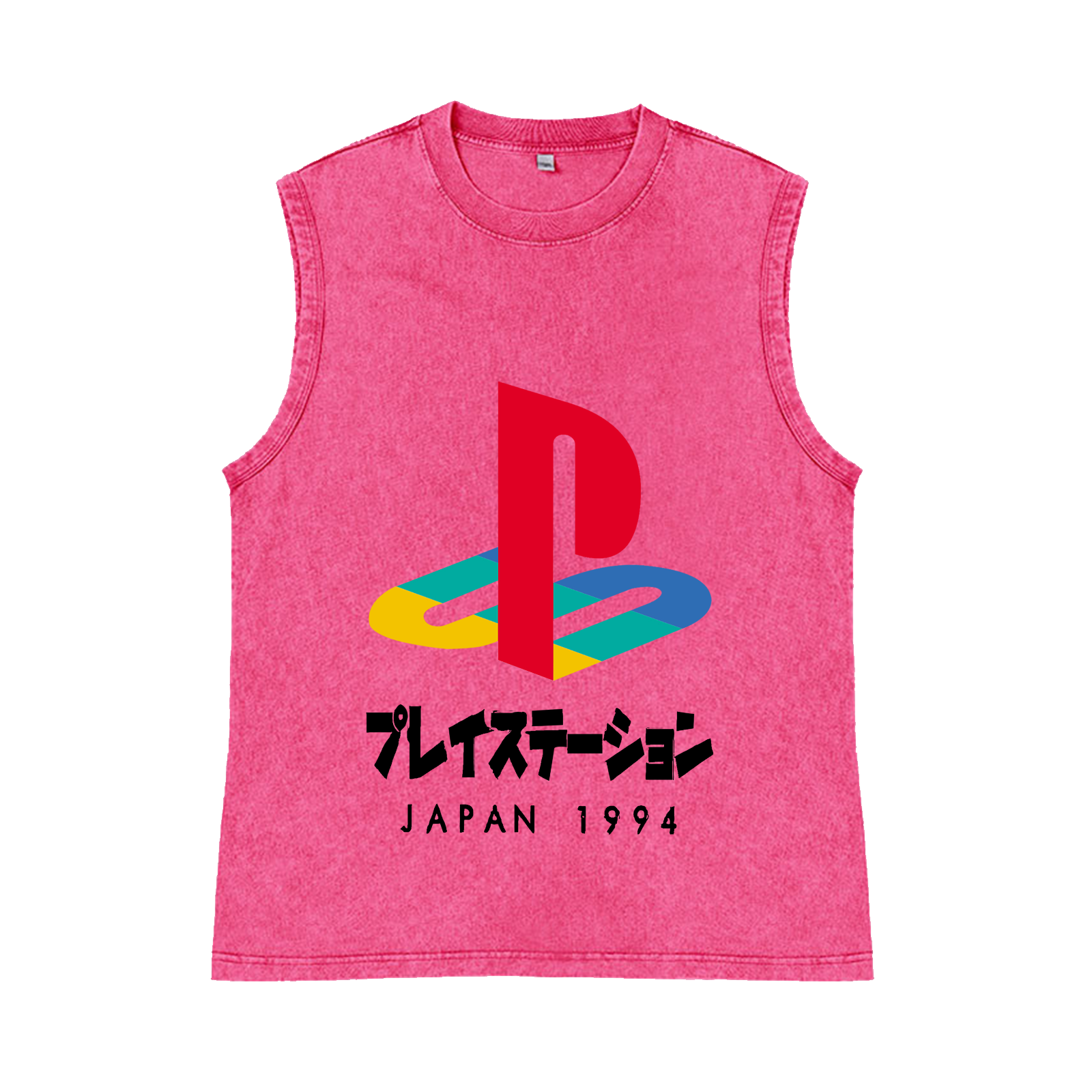 Play Station Pure Cotton Wash-Dyed Sleeveless Tank Top