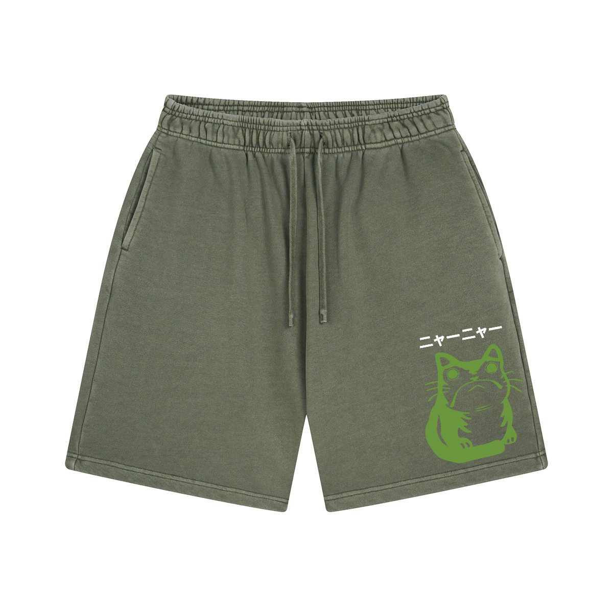 Matsumoto Hoji Cat Frog Vintage Washed Cotton Shorts