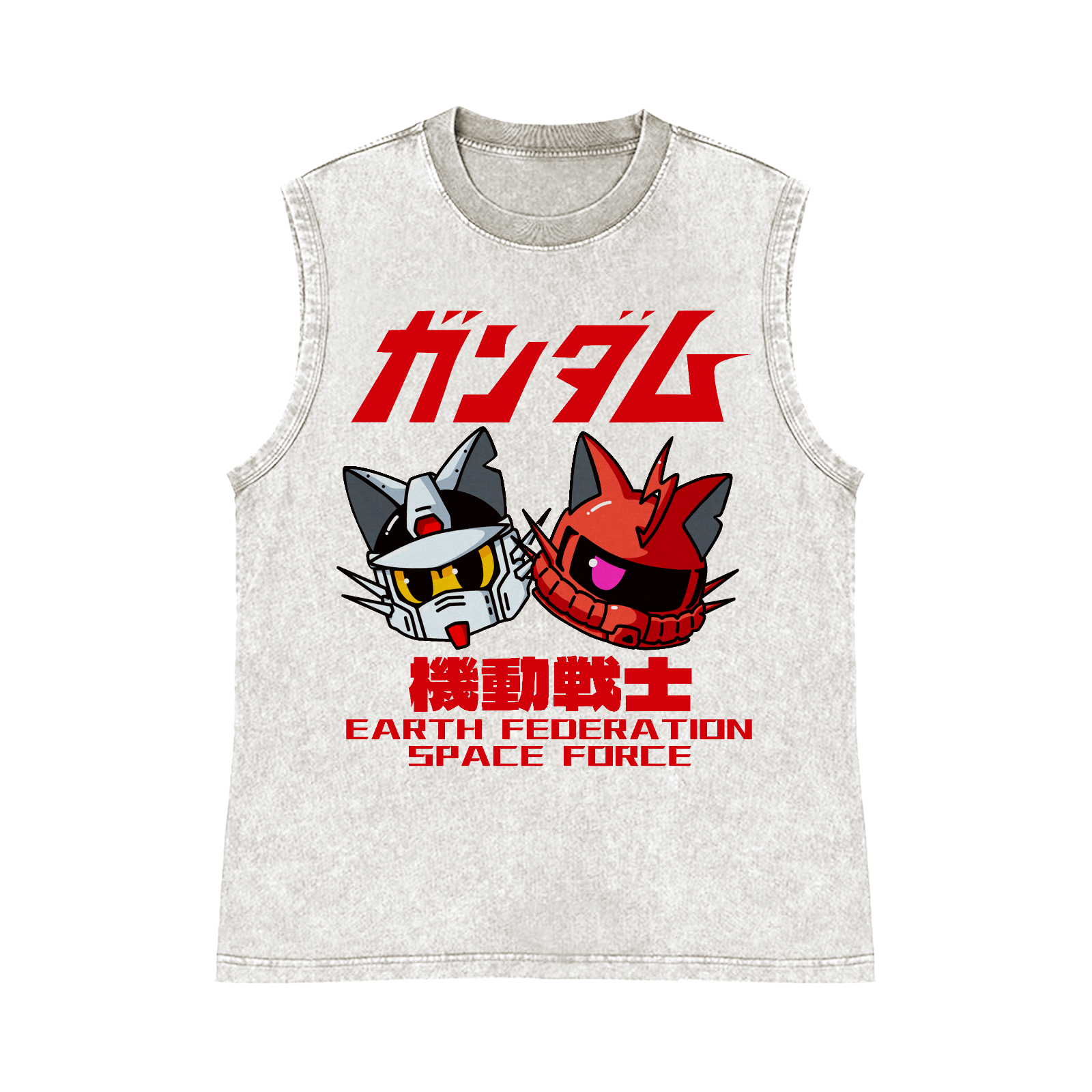 E.F.S.F. Cat MSG Pure Cotton Wash-Dyed Sleeveless Tank Top