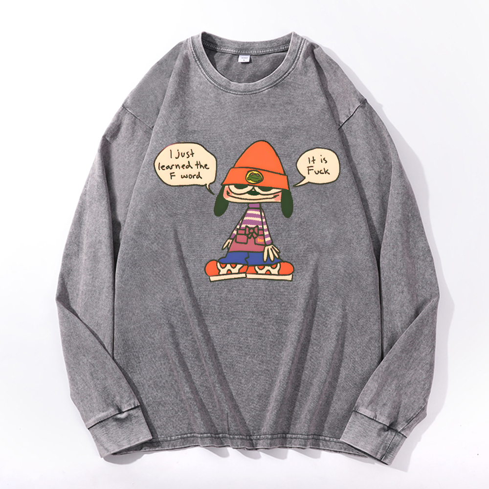 PaRappa the Rapper Vintage Cotton Wash Long-sleeve T-shirt