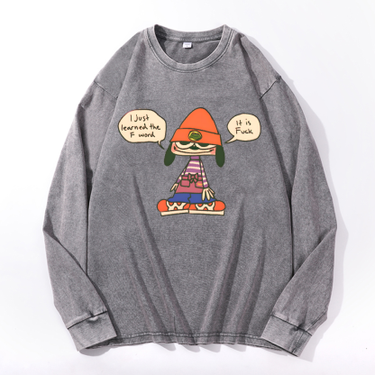 PaRappa the Rapper Vintage Cotton Wash Long-sleeve T-shirt