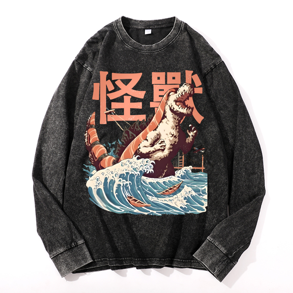 Kaiju Vintage Cotton Wash Crewneck Sweatshirt