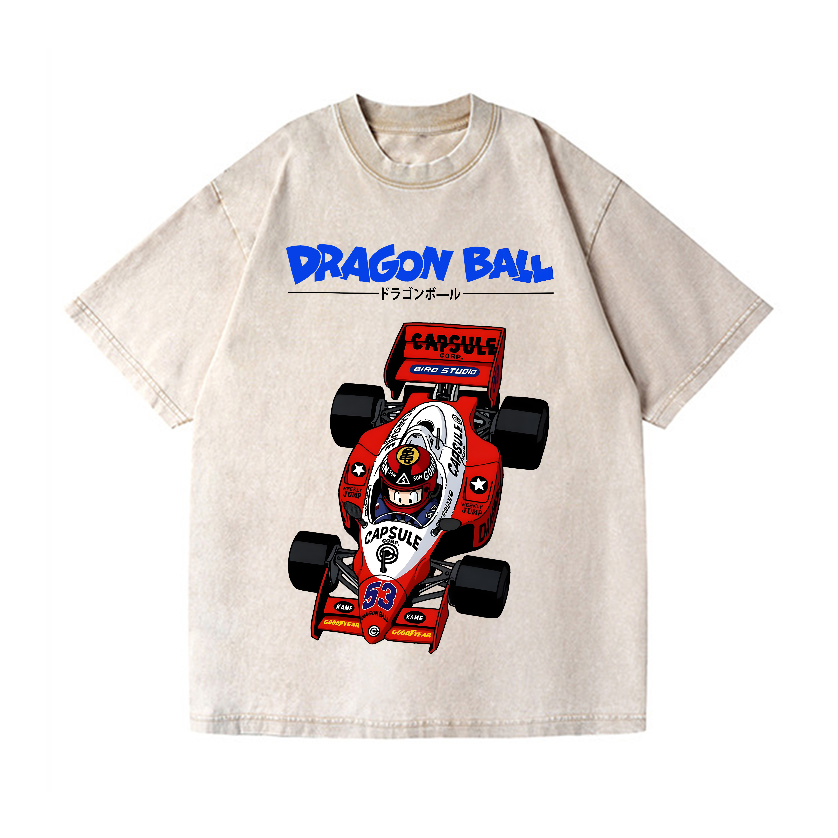 Dragon Ball F1 Racing Car Vintage Wash Japanese Design T-Shirt