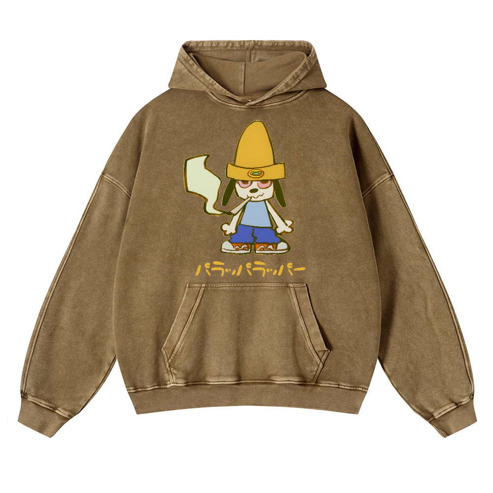 PaRappa the Rapper Vintage Washed Thick Cotton Hoodie