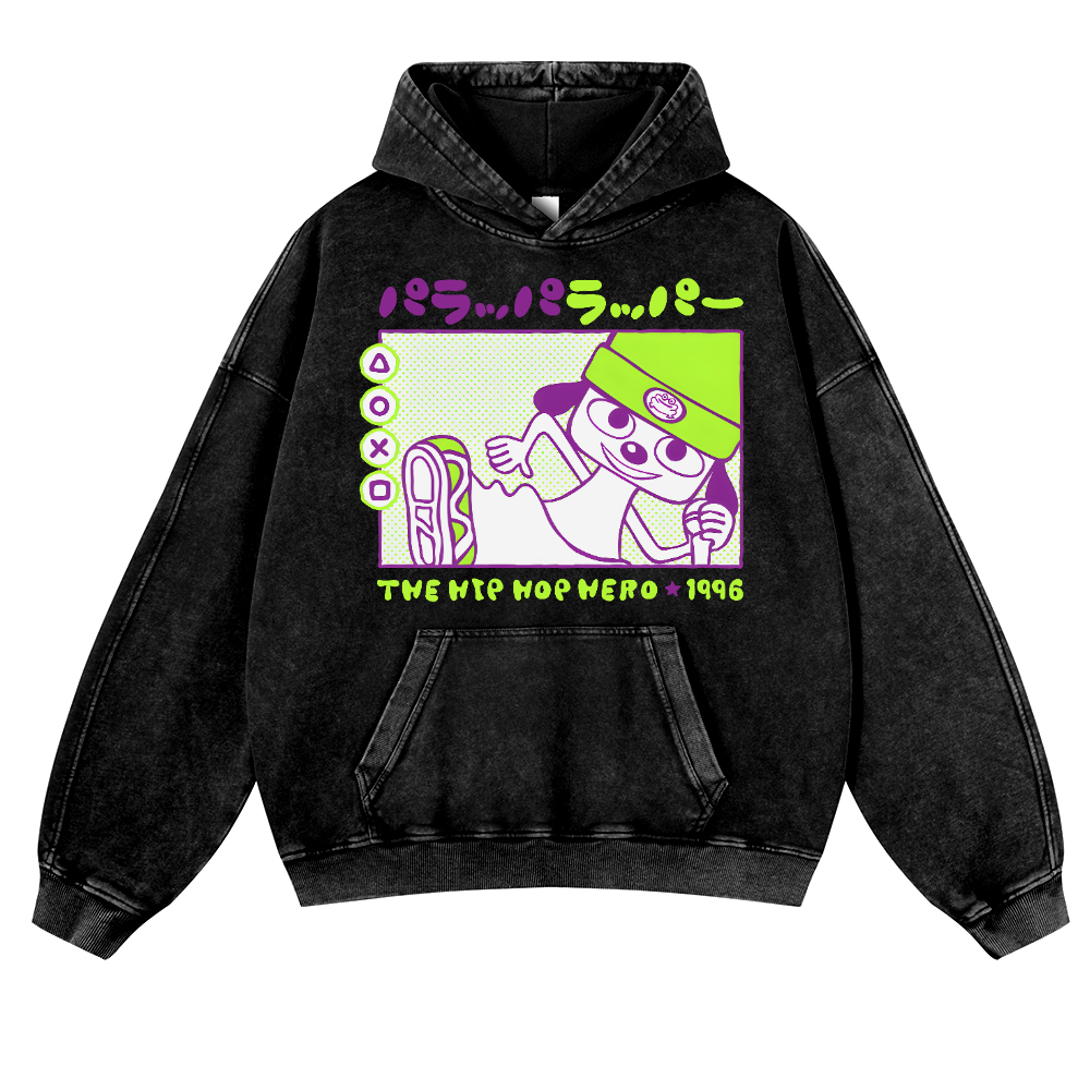 PaRappa the Rapper Vintage Washed Thick Cotton Hoodie