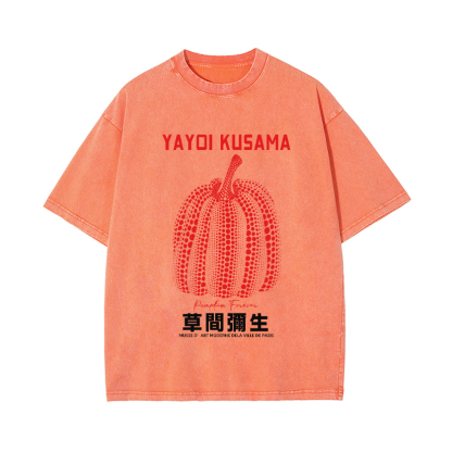 Yayoi Kusama Pumpkin Vintage Wash Japanese Design T-Shirt