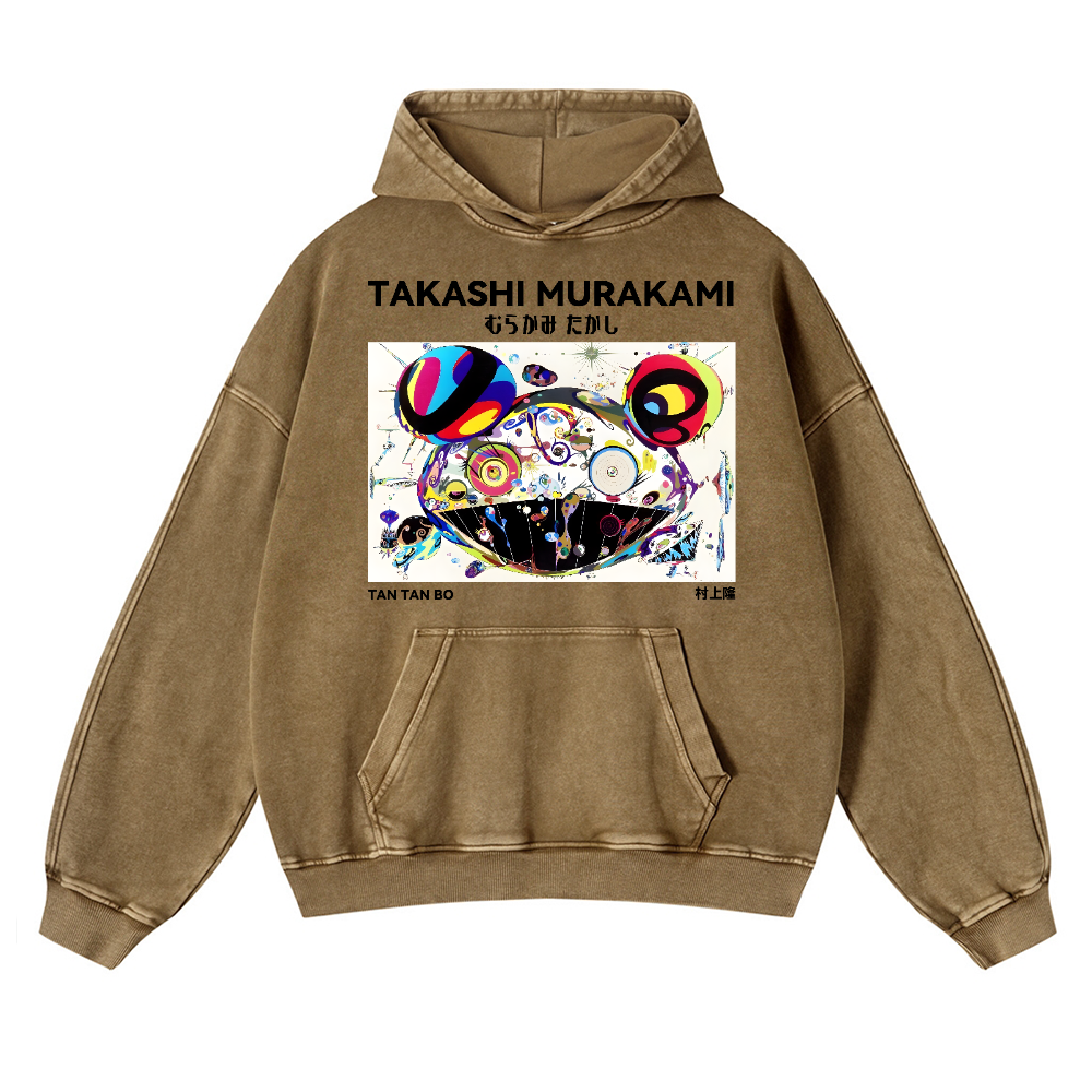 Japan Sunflower Panda TM Vintage Washed Thick Cotton Hoodie