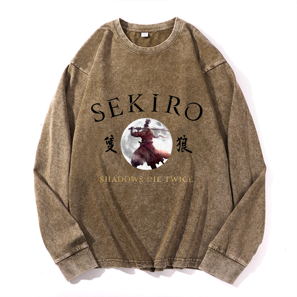 Sekiro Vintage Cotton Wash Crewneck Sweatshirt