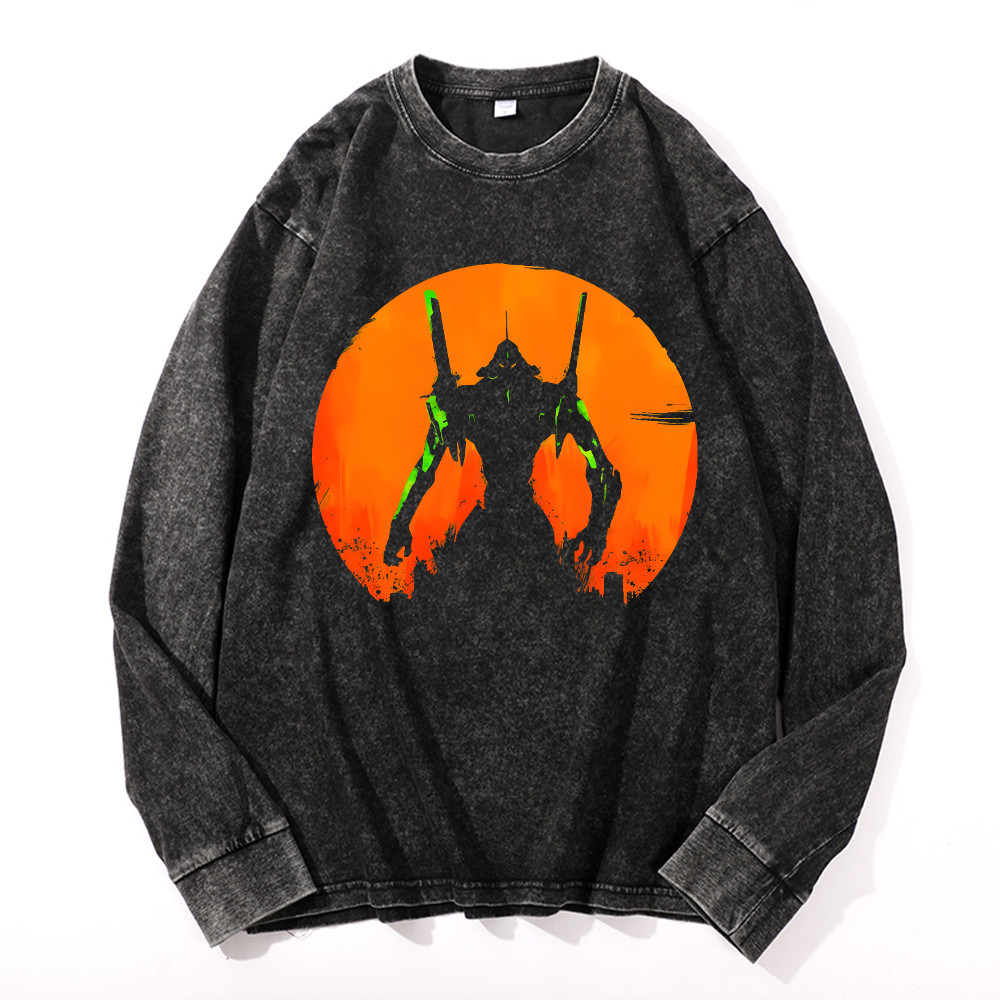 Evangelion Vintage Cotton Wash Crewneck Sweatshirt
