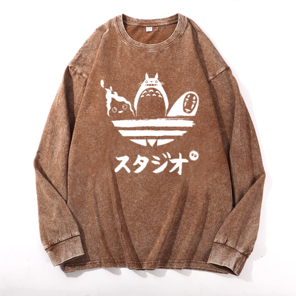 Ghibli Vintage Cotton Wash Crewneck Sweatshirt