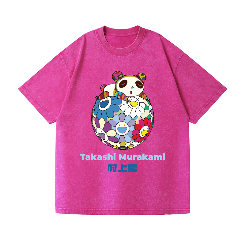 Panda Vintage Wash Japanese Design T-Shirt