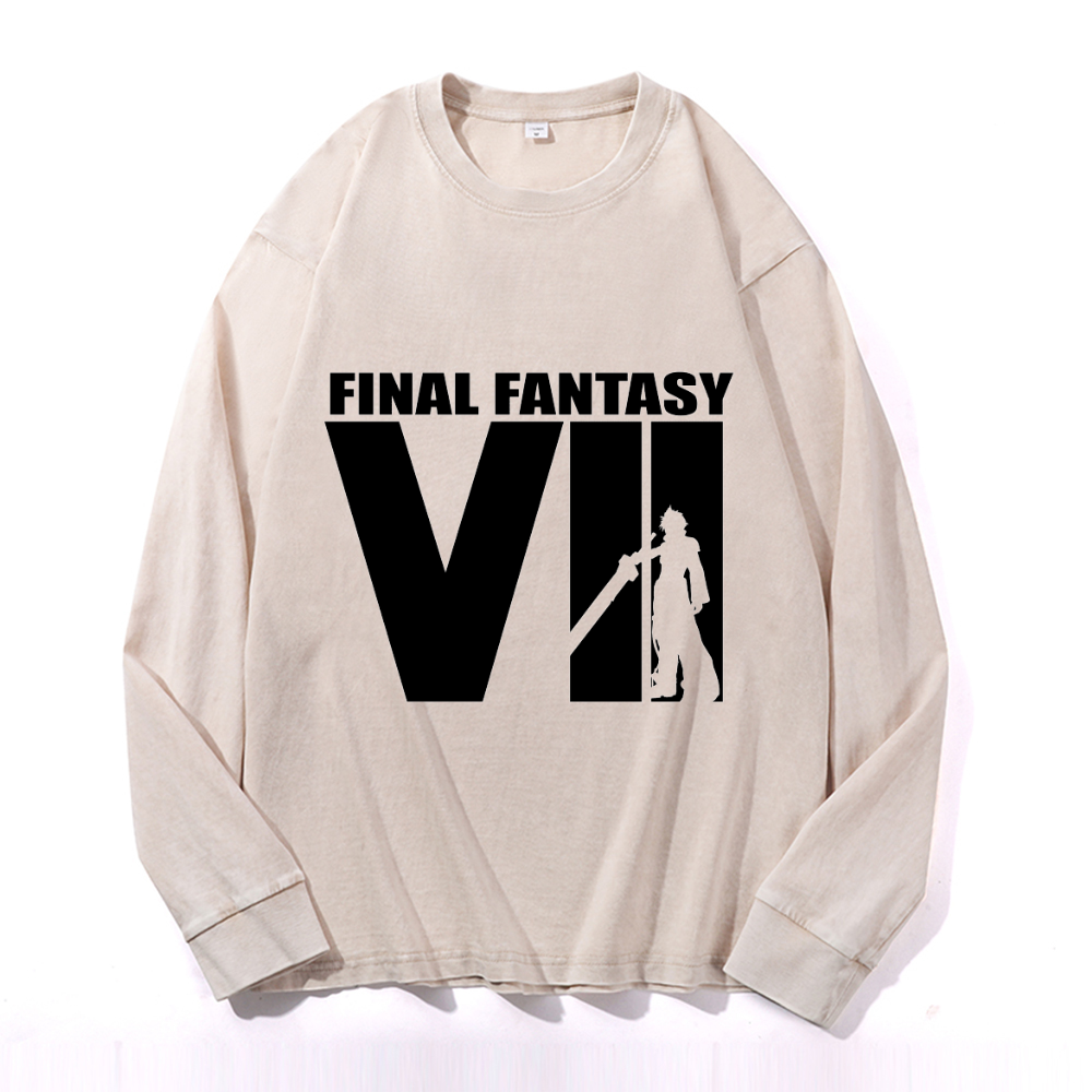 Final Fantasy Vintage Cotton Wash Crewneck Sweatshirt