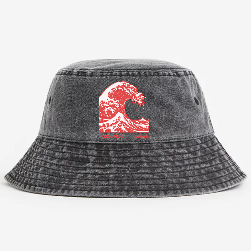 Katsushika Hokusai Wave Vintage 100% Cotton Bucket Hat